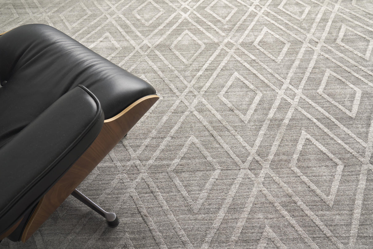 Exquisite Rugs Castelli Hand-loomed Bamboo Silk/Wool 4359 Gray 9' x 12' Area Rug