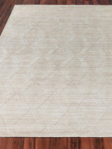 Exquisite Rugs Castelli Hand-loomed Bamboo Silk/Wool 4361 Light Beige 9' x 12' Area Rug