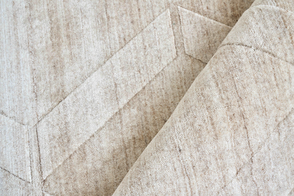 Exquisite Rugs Castelli Hand-loomed Bamboo Silk/Wool 4361 Light Beige 9' x 12' Area Rug