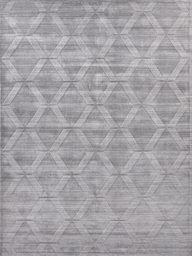 Exquisite Rugs Castelli Hand-loomed Bamboo Silk/Wool 4362 Gray 12' x 15' Area Rug