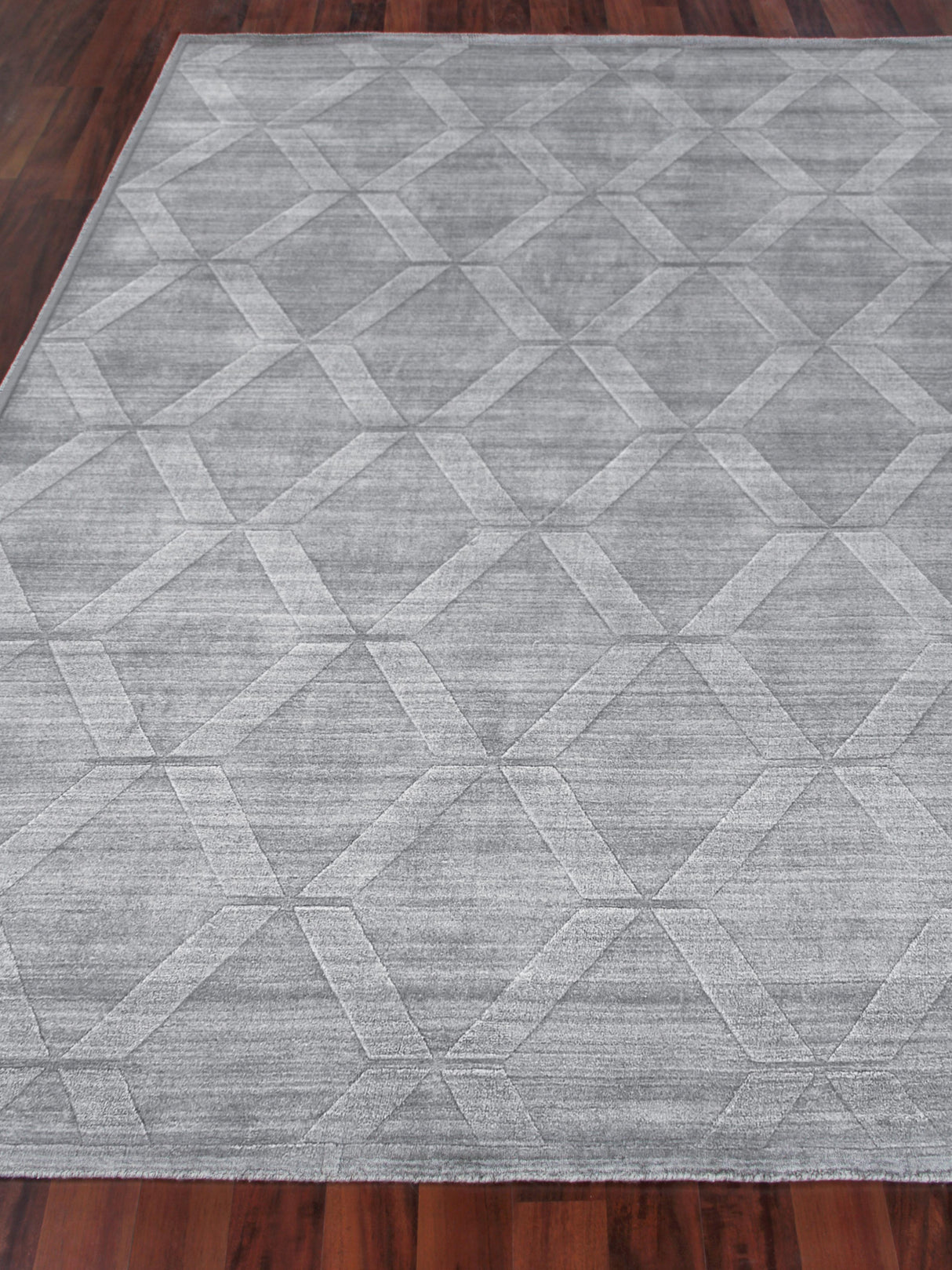 Exquisite Rugs Castelli Hand-loomed Bamboo Silk/Wool 4362 Gray 12' x 15' Area Rug