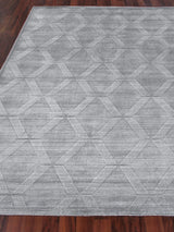 Exquisite Rugs Castelli Hand-loomed Bamboo Silk/Wool 4362 Gray 12' x 15' Area Rug