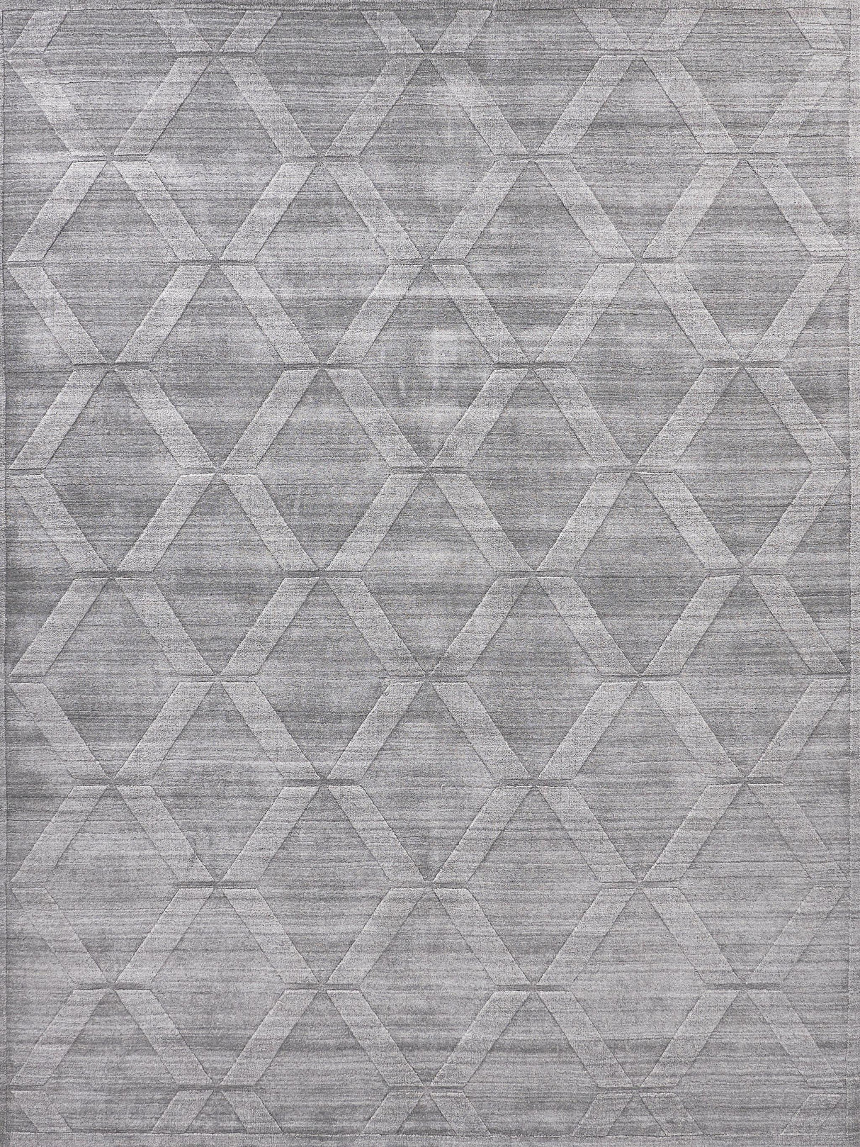 Exquisite Castelli Hand-loomed Bamboo Silk/Wool Gray Area Rug 9.0'X12.0' Rug