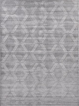 Exquisite Castelli Hand-loomed Bamboo Silk/Wool Gray Area Rug 9.0'X12.0' Rug
