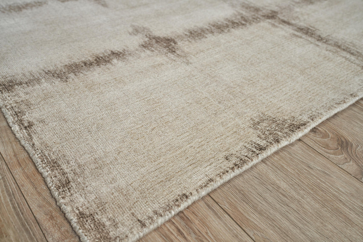 Exquisite Rugs Chroma Hand-loomed Wool/Bamboo Silk 4490 Beige/Brown 14' x 18' Area Rug