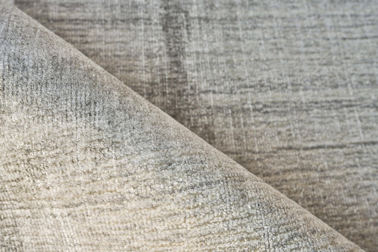 Exquisite Rugs Chroma Hand-loomed Wool/Bamboo Silk 4491 Charcoal/Gray 9' x 6' Area Rug
