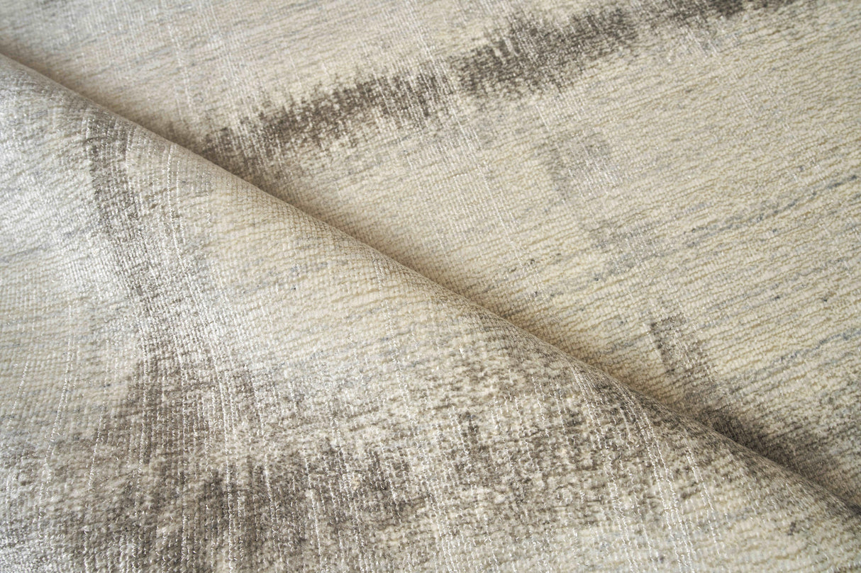 Exquisite Rugs Chroma Hand-loomed Wool/Bamboo Silk 4522 Silver/Ivory 6' x 9' Area Rug