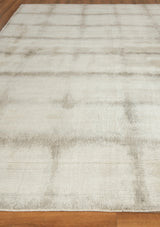 Exquisite Rugs Chroma Hand-loomed Wool/Bamboo Silk 4522 Silver/Ivory 8' x 10' Area Rug