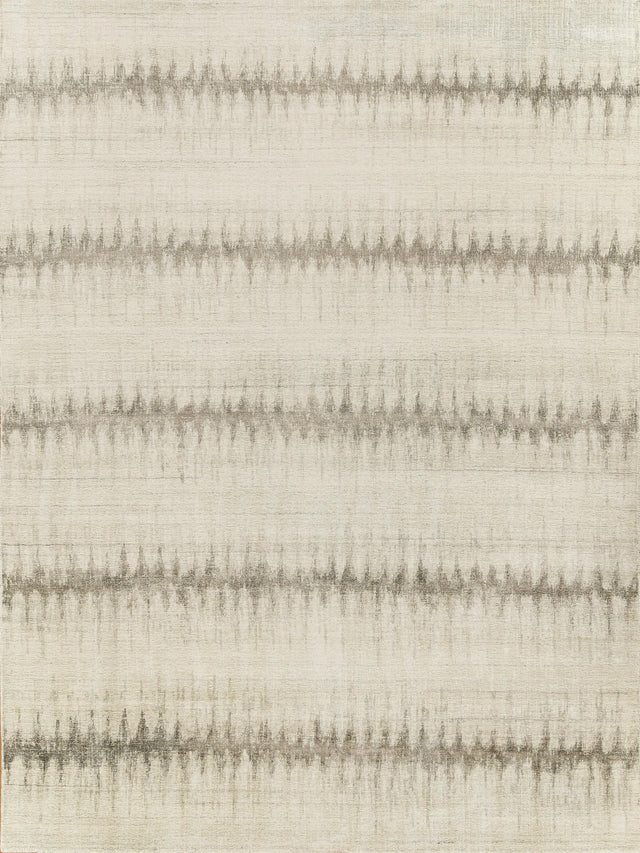 Exquisite Rugs Chroma Hand-loomed Wool/Bamboo Silk 4523 Ivory/Silver 10' x 14' Area Rug