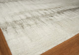 Exquisite Rugs Chroma Hand-loomed Wool/Bamboo Silk 4523 Ivory/Silver 10' x 14' Area Rug