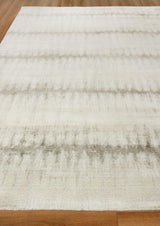 Exquisite Rugs Chroma Hand-loomed Wool/Bamboo Silk 4523 Ivory/Silver 9' x 12' Area Rug