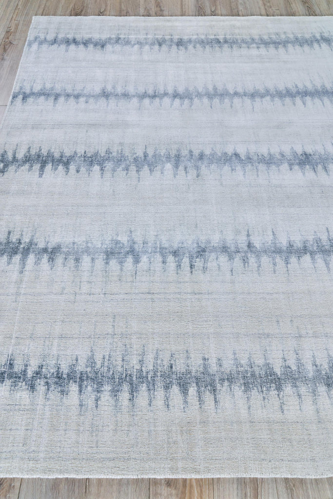 Exquisite Chroma Hand-loomed Wool/Bamboo Silk Light Blue Area Rug 12.0'X15.0' Rug