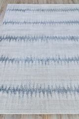 Exquisite Rugs Chroma Hand-loomed Wool/Bamboo Silk 4735 Light Blue 6' x 9' Area Rug