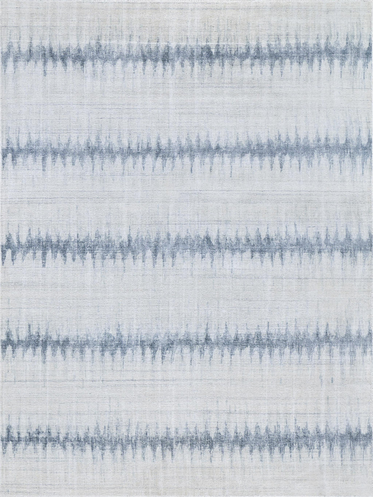 Exquisite Chroma Hand-loomed Wool/Bamboo Silk Light Blue Area Rug 9.0'X12.0' Rug