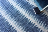 Exquisite Rugs Chroma Hand-loomed Wool/Bamboo Silk 4808 Navy 14' x 18' Area Rug