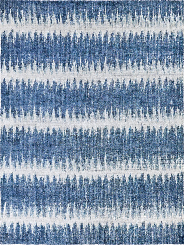 Exquisite Rugs Chroma Hand-loomed Wool/Bamboo Silk 4808 Navy 9' x 12' Area Rug