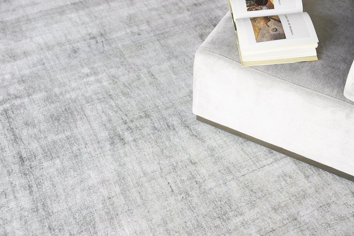 Exquisite Rugs Cloud Hand-loomed Wool/Bamboo Silk 5307 Ivory/Silver 9' x 12' Area Rug