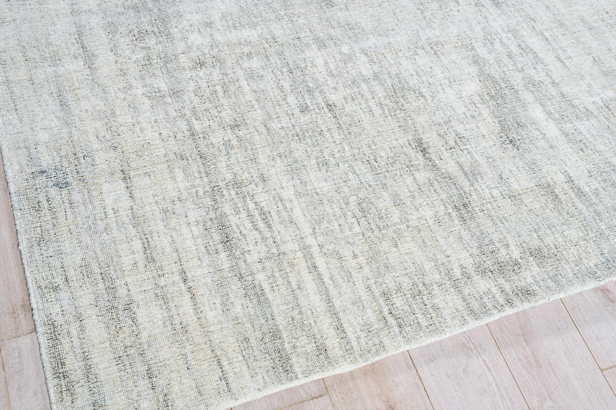 Exquisite Rugs Cloud Hand-loomed Wool/Bamboo Silk 5307 Ivory/Silver 9' x 12' Area Rug