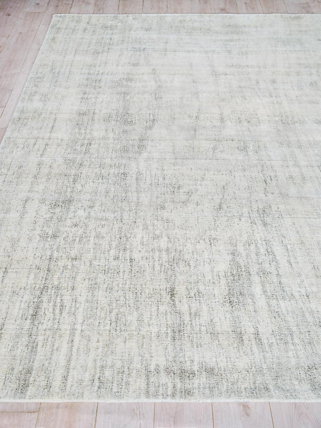 Exquisite Rugs Cloud Hand-loomed Wool/Bamboo Silk 5307 Ivory/Silver 9' x 12' Area Rug