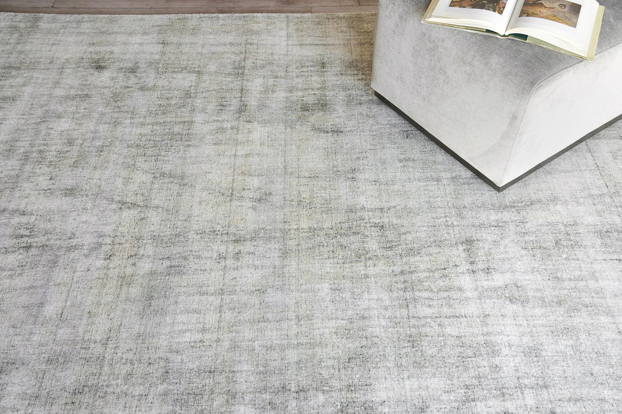 Exquisite Rugs Cloud Hand-loomed Wool/Bamboo Silk 5307 Ivory/Silver 9' x 12' Area Rug