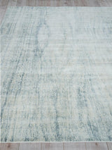 Exquisite Rugs Cloud Hand-loomed Wool/Bamboo Silk 5309 Ivory/Blue 10' x 14' Area Rug