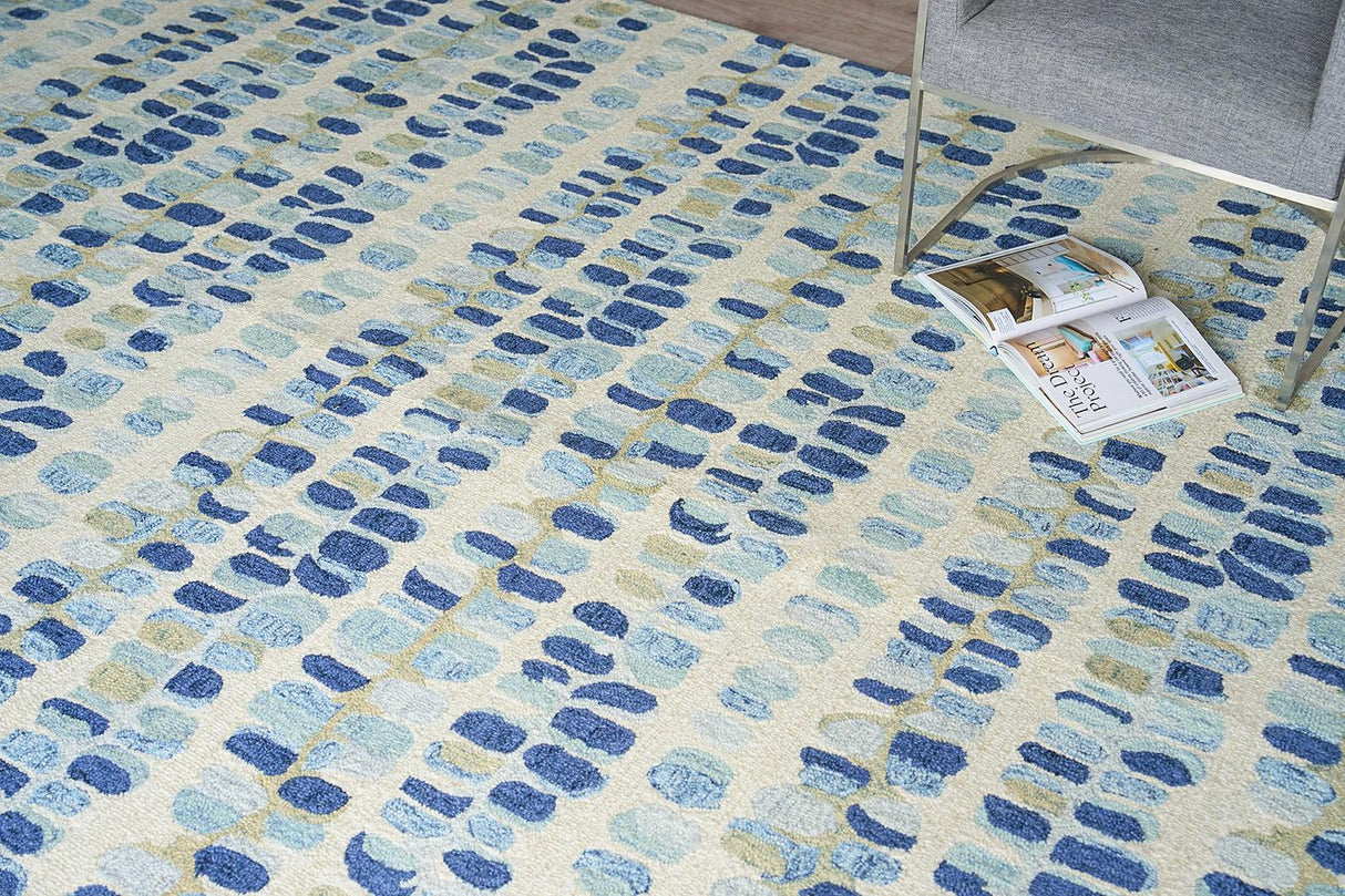 Exquisite Rugs Colorplay Hand-tufted New Zealand Wool 6506 Navy/Beige 15' x 12' Area Rug