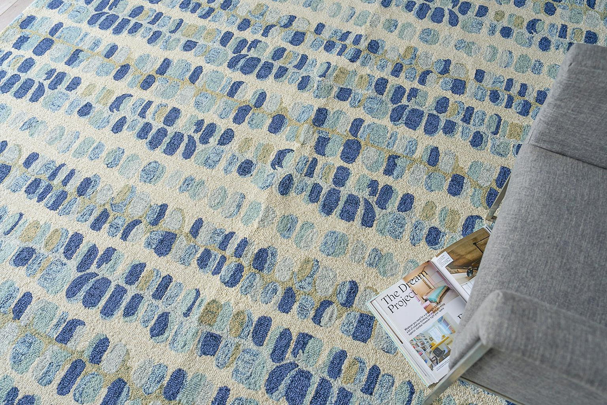 Exquisite Rugs Colorplay Hand-tufted New Zealand Wool 6506 Navy/Beige 15' x 12' Area Rug