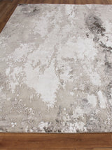 Exquisite Rugs Cosmo Hand-knotted Wool/Bamboo Silk 4345 Silver/Blue/Ivory 10' x 14' Area Rug