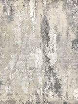 Exquisite Cosmo Hand-knotted Wool/Bamboo Silk Silver/Blue/Ivory Area Rug 9.0'X12.0' Rug