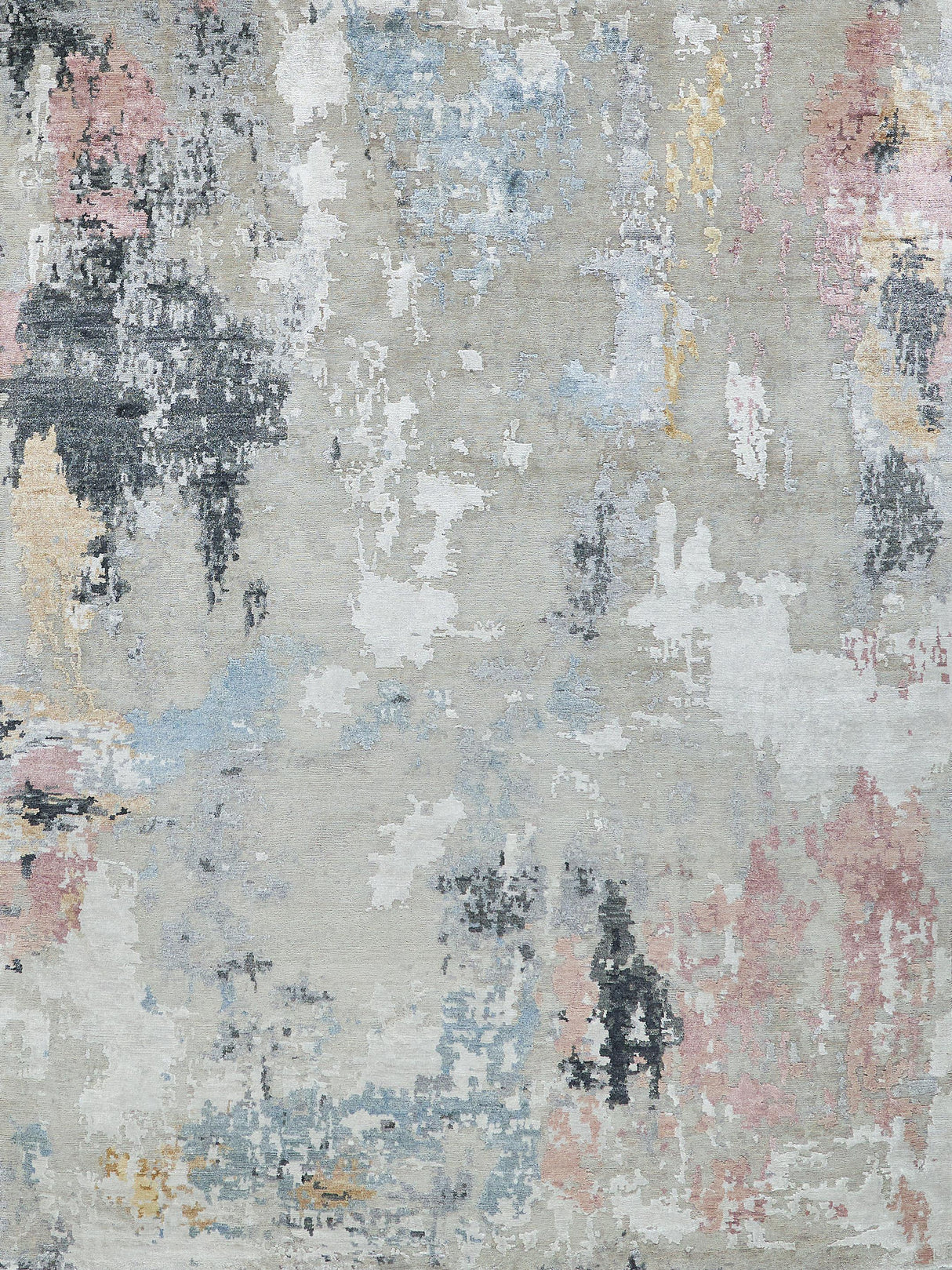 Exquisite Rugs Cosmo Hand-knotted Wool/Bamboo Silk 5719 Silver/Blue/Beige 10' x 14' Area Rug