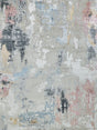Exquisite Rugs Cosmo Hand-knotted Wool/Bamboo Silk 5719 Silver/Blue/Beige 10' x 14' Area Rug