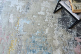 Exquisite Rugs Cosmo Hand-knotted Wool/Bamboo Silk 5719 Silver/Blue/Beige 10' x 14' Area Rug