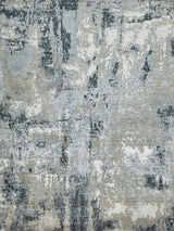 Exquisite Cosmo Hand-knotted Wool/Bamboo Silk Gray/Charcoal Area Rug 10.0'X14.0' Rug