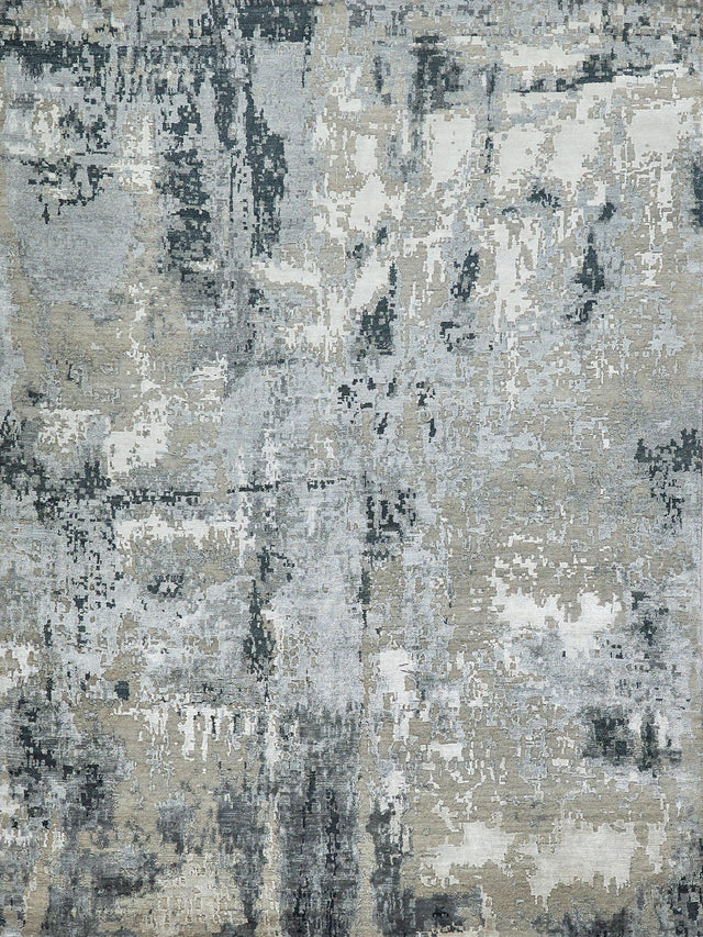 Exquisite Rugs Cosmo Hand-knotted Wool/Bamboo Silk 5749 Gray/Charcoal 9' x 12' Area Rug