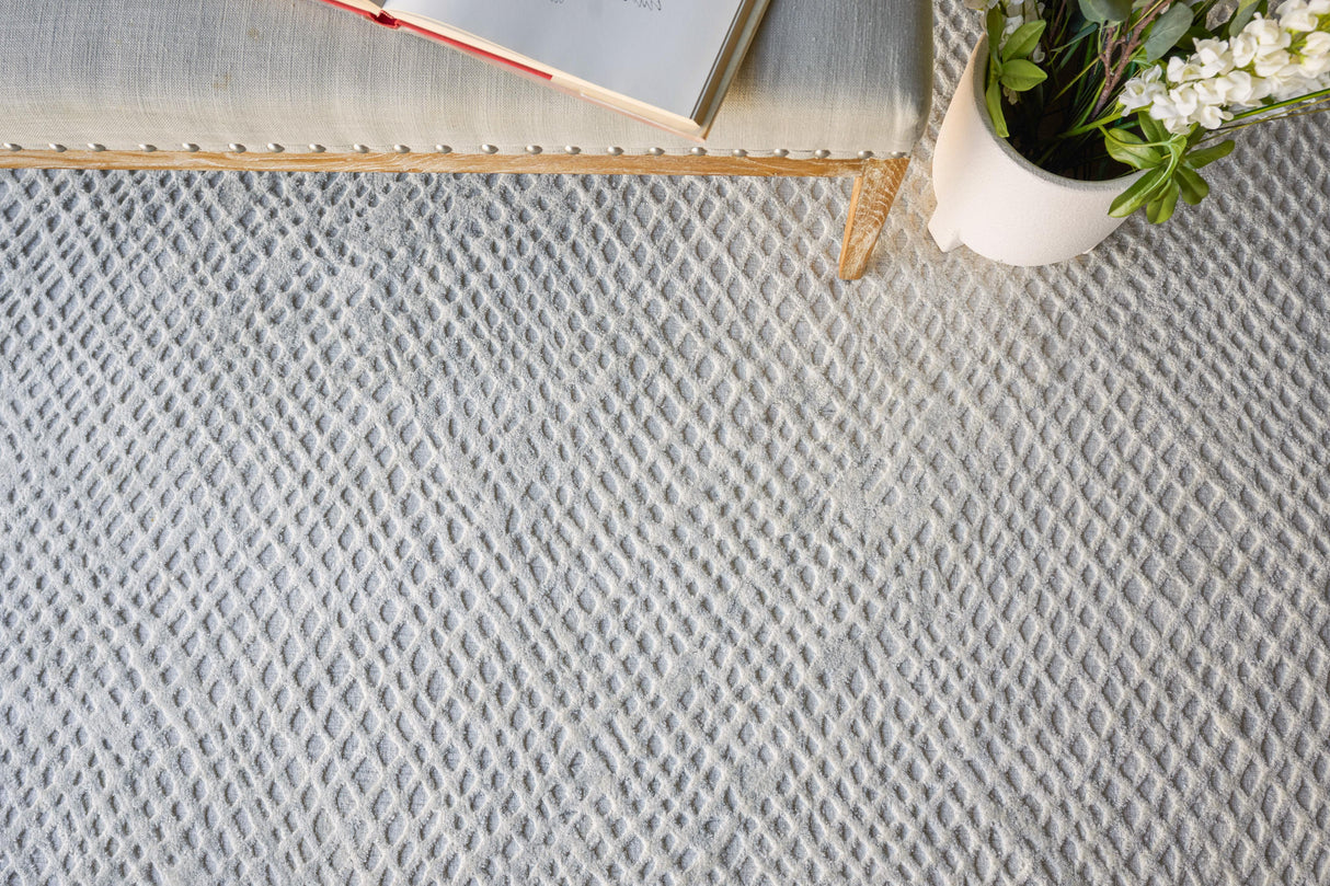 Exquisite Rugs Crescendo Hand-loomed Bamboo Silk 4901 White 12' x 15' Area Rug