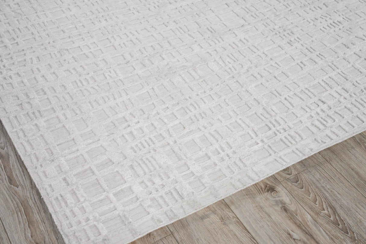 Exquisite Rugs Crescendo Hand-loomed Bamboo Silk 5323 Ivory 6' x 9' Area Rug