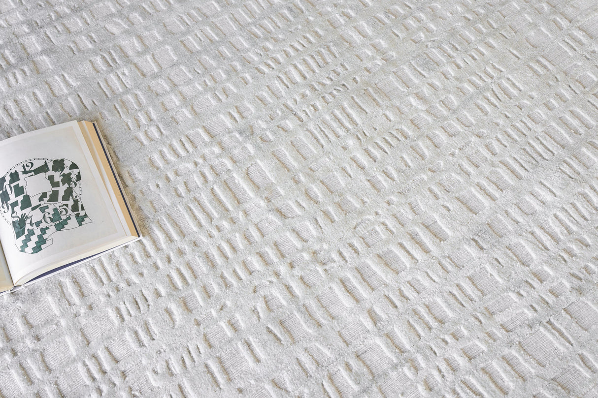 Exquisite Rugs Crescendo Hand-loomed Bamboo Silk 5323 Ivory 9' x 12' Area Rug