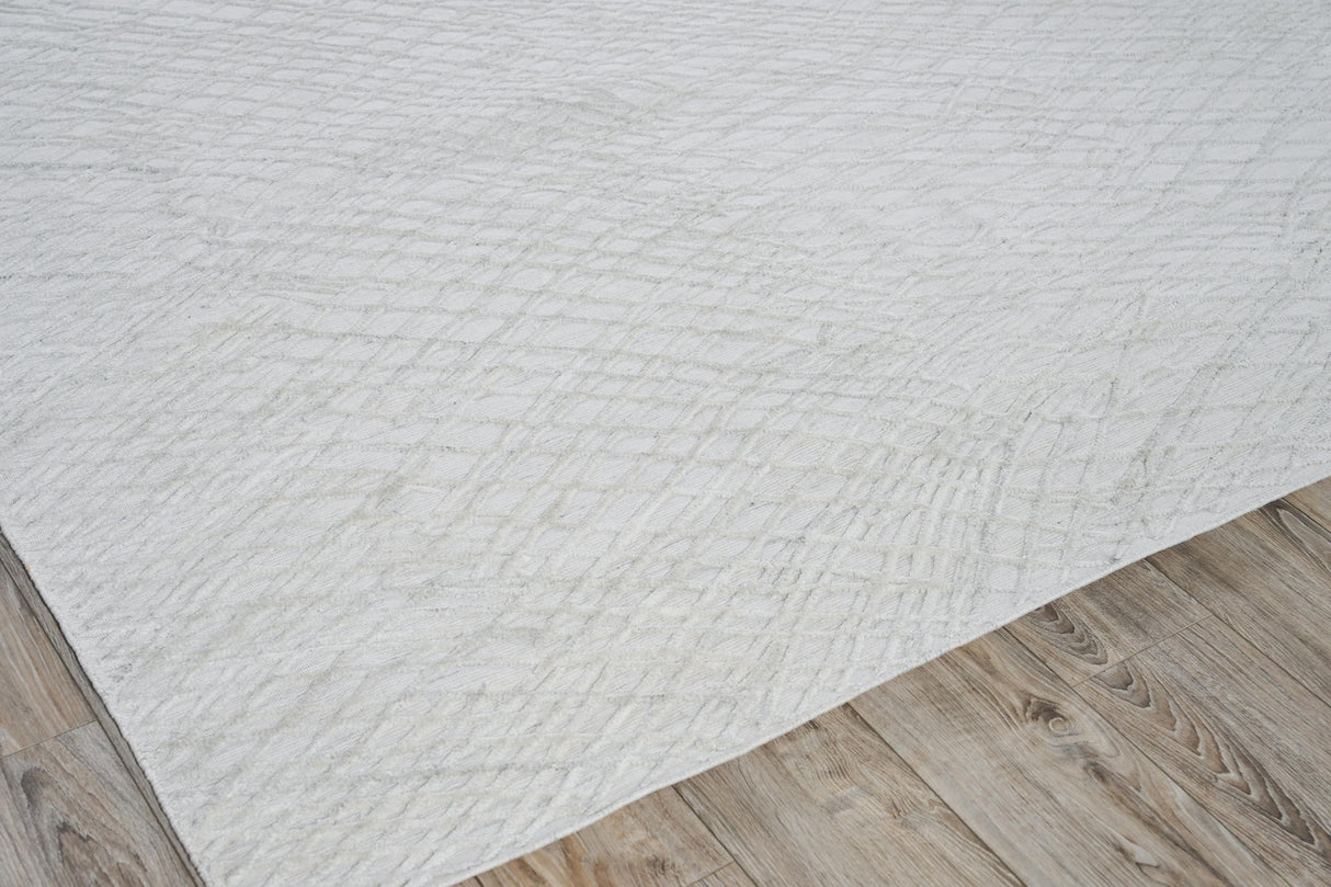 Exquisite Rugs Crescendo Hand-loomed Bamboo Silk 5326 Ivory 12' x 15' Area Rug
