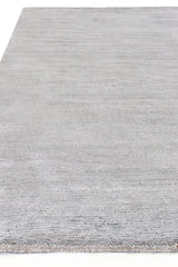 Exquisite Rugs Crush Hand-knotted Bamboo Silk 3300 Ivory/Aqua 8' x 10' Area Rug