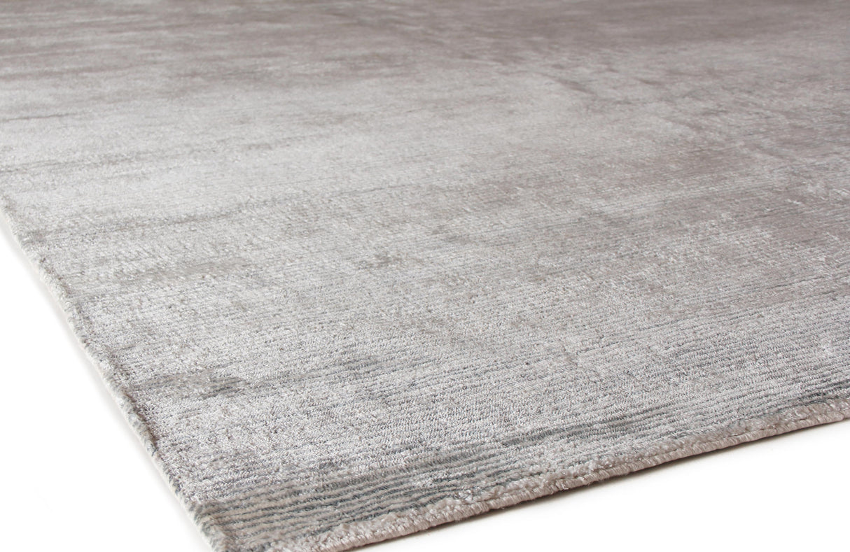 Exquisite Rugs Crush Hand-knotted Bamboo Silk 3300 Ivory/Aqua 9' x 12' Area Rug