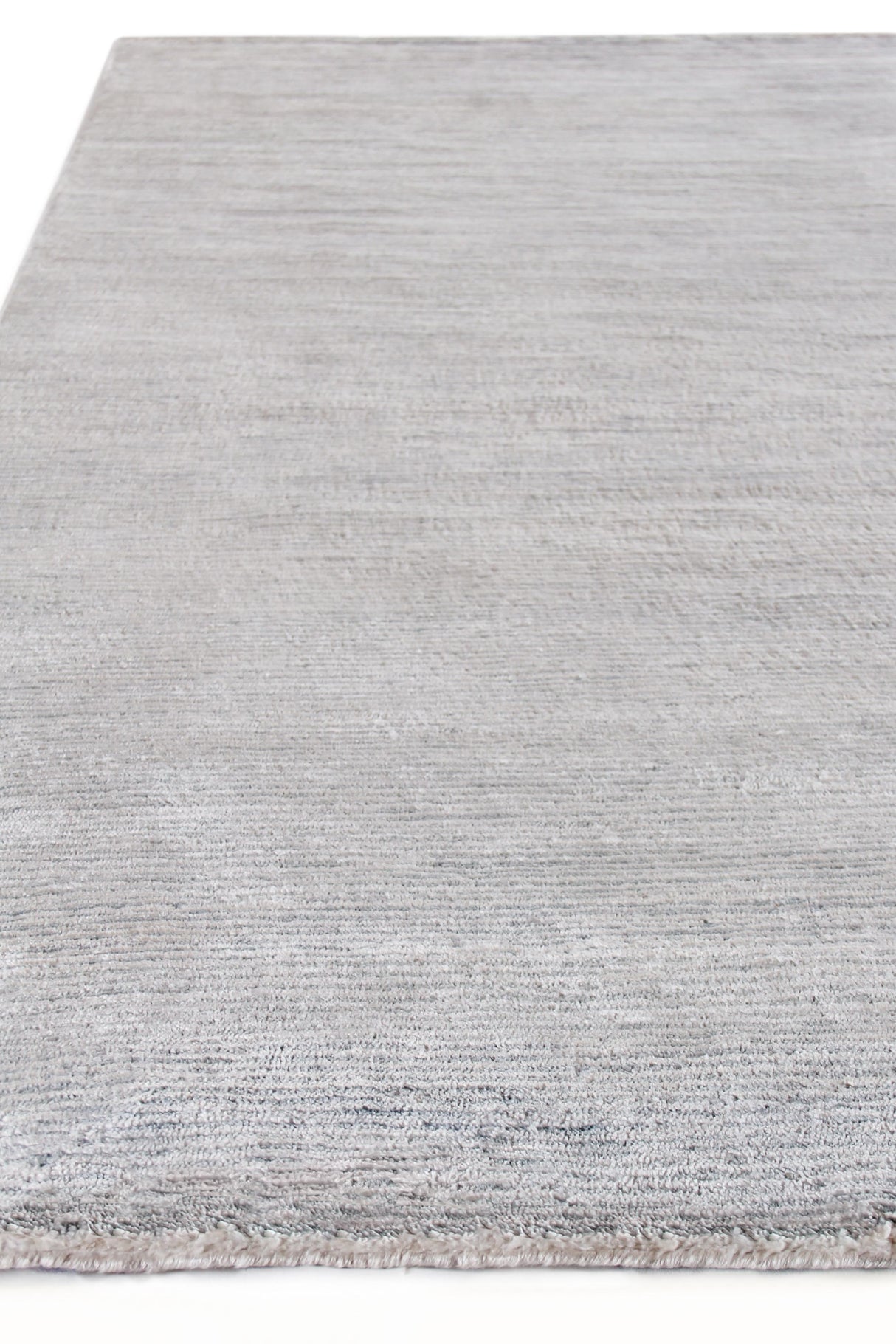 Exquisite Rugs Crush Hand-knotted Bamboo Silk 3300 Ivory/Aqua 9' x 12' Area Rug