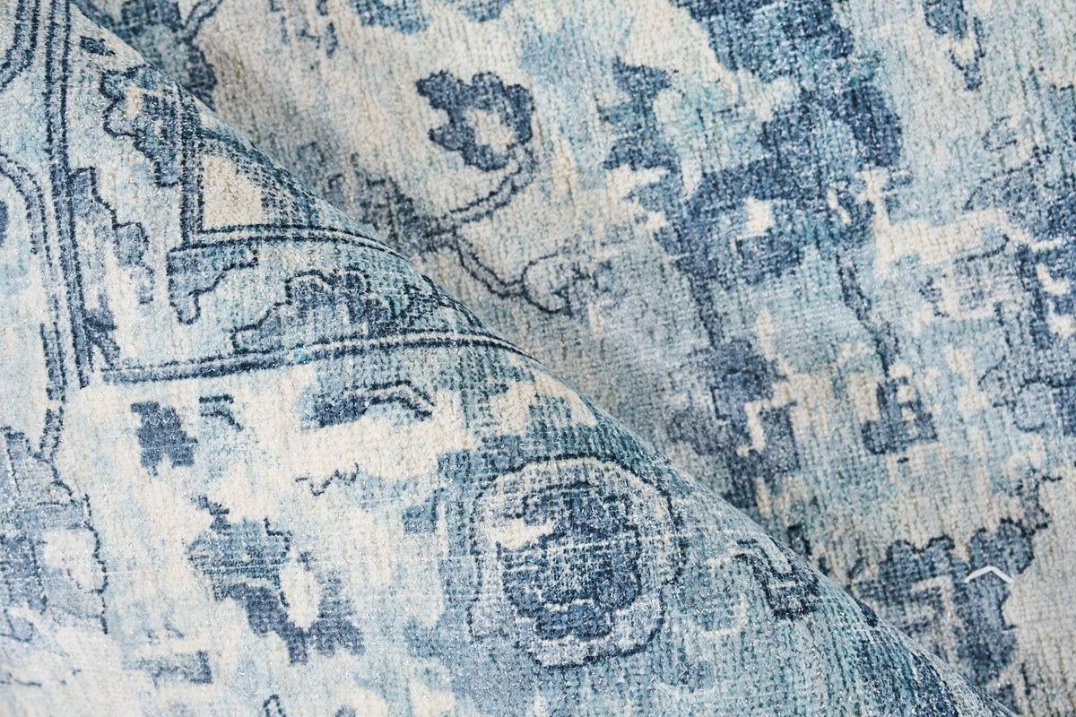 Exquisite Rugs Dorchester Hand-loomed Wool/Bamboo Silk 6320 Navy/Blue 10' x 14' Area Rug