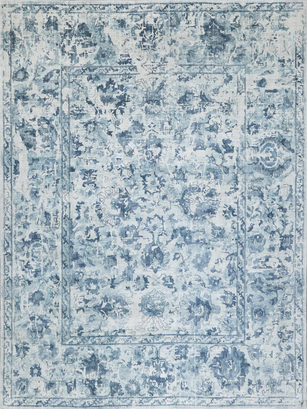 Exquisite Rugs Dorchester Hand-loomed Wool/Bamboo Silk 6320 Navy/Blue 10' x 14' Area Rug