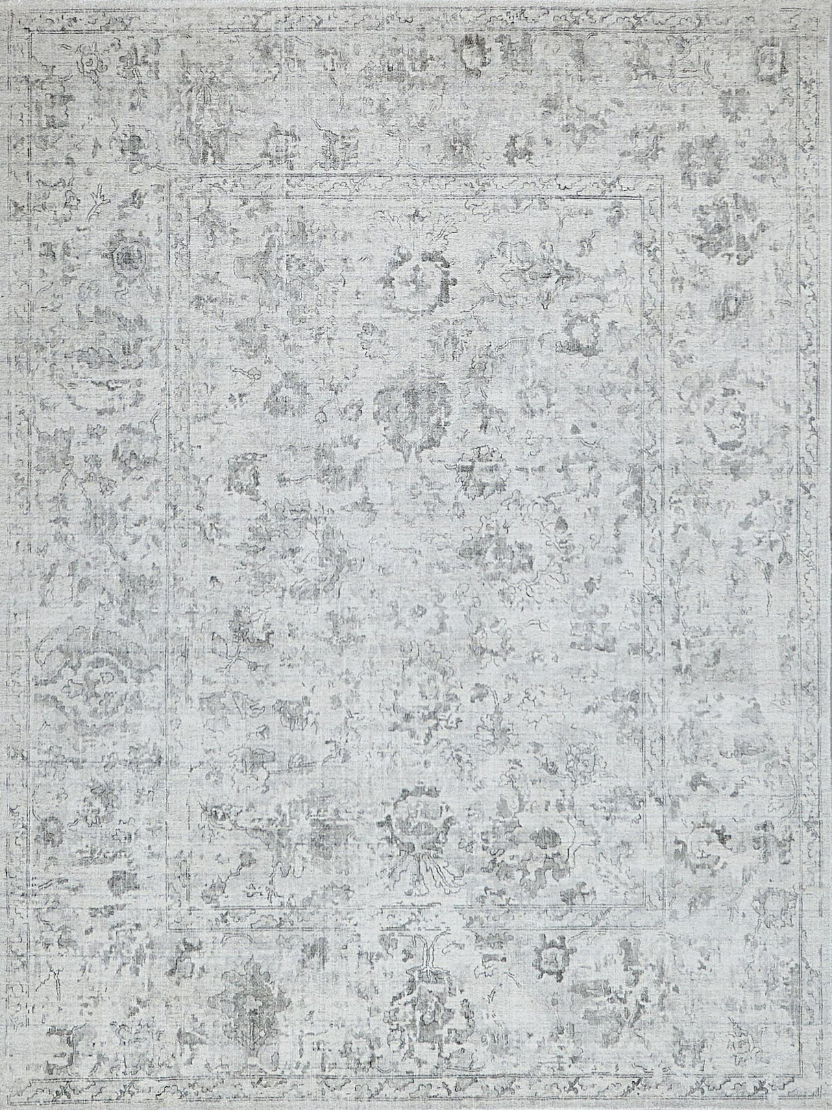Exquisite Rugs Dorchester Hand-loomed Wool/Bamboo Silk 6321 Ivory/Silver 10' x 14' Area Rug