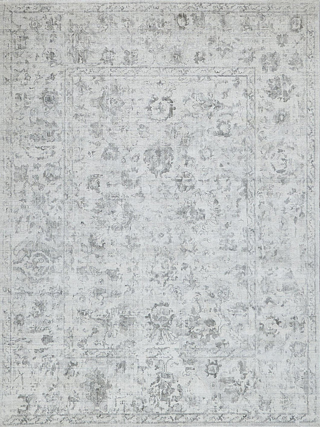 Exquisite Rugs Dorchester Hand-loomed Wool/Bamboo Silk 6321 Ivory/Silver 10' x 14' Area Rug