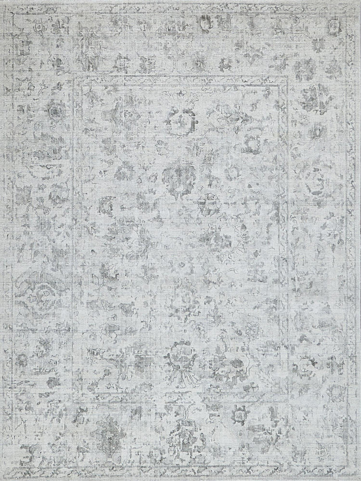 Exquisite Dorchester Hand-loomed Wool/Bamboo Silk Ivory/Silver Area Rug 10.0'X14.0' Rug