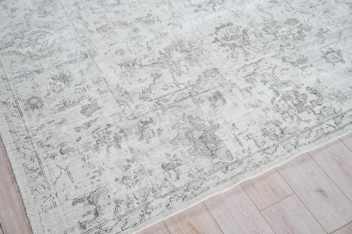 Exquisite Rugs Dorchester Hand-loomed Wool/Bamboo Silk 6321 Ivory/Silver 10' x 14' Area Rug