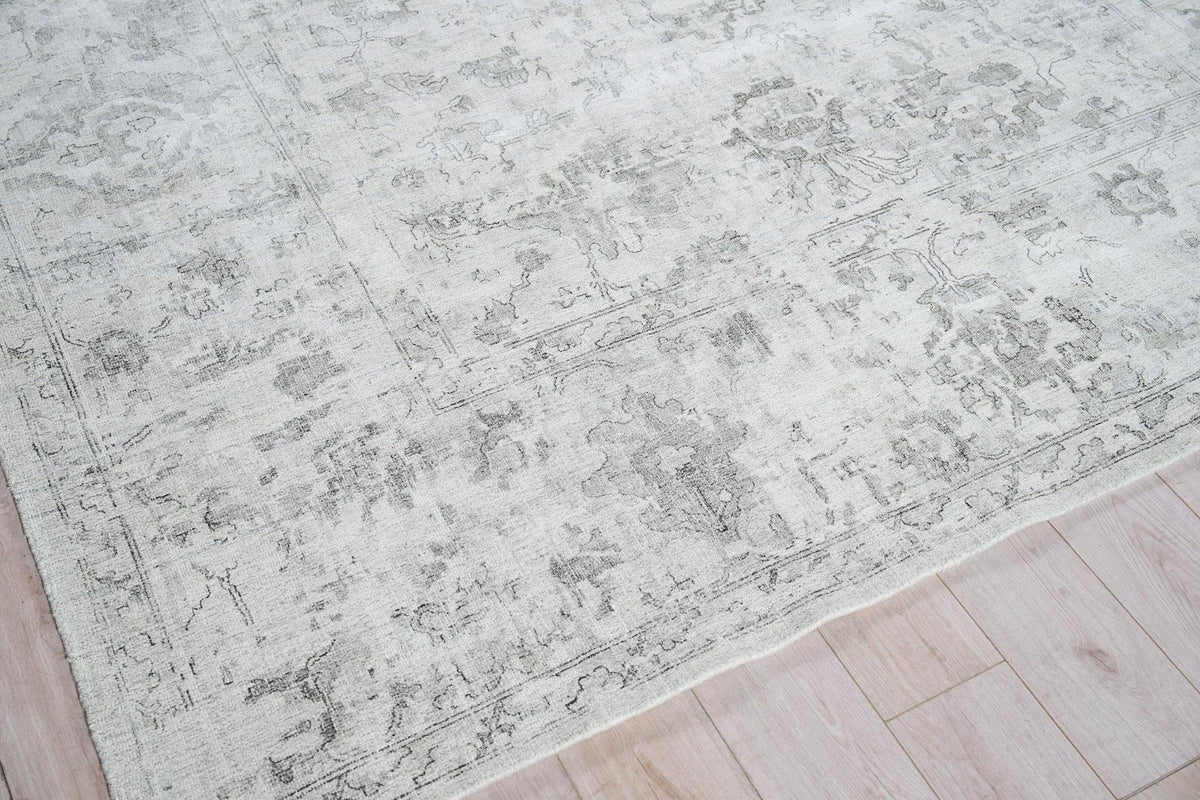 Exquisite Rugs Dorchester Hand-loomed Wool/Bamboo Silk 6321 Ivory/Silver 9' x 12' Area Rug