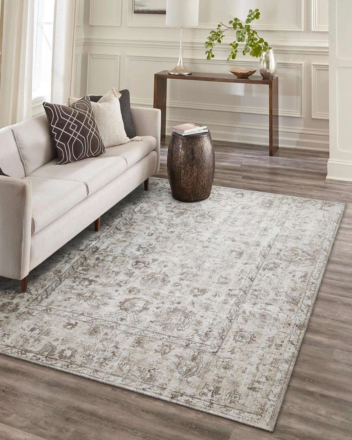 Exquisite Rugs Dorchester Hand-loomed Wool/Bamboo Silk 6325 Beige/Brown 12' x 9' Area Rug