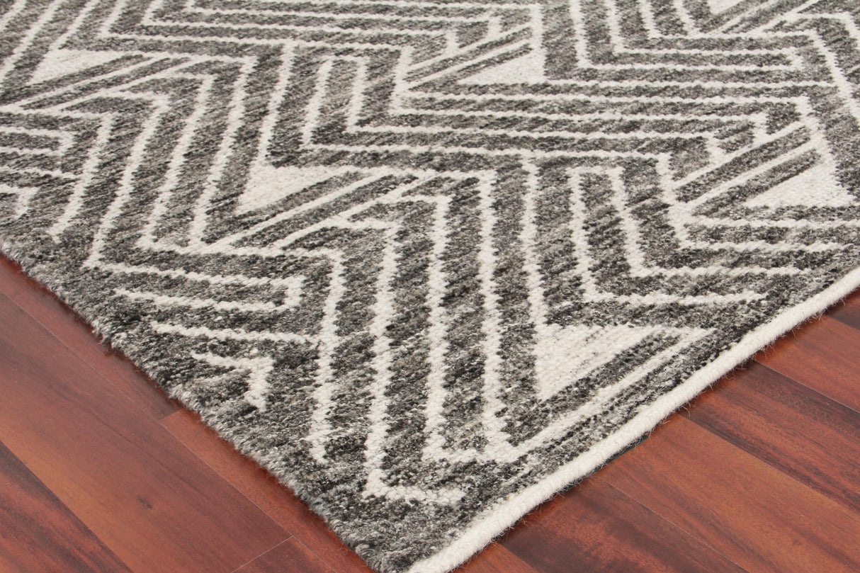 Exquisite Rugs Eaton Hand-knotted Wool/Bamboo Silk 4036 Silver/Gray/Ivory 8' x 10' Area Rug